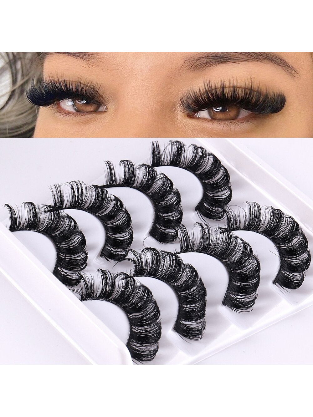 4 Pairs Russian Strip Fluffy 3D Mink Lashes
