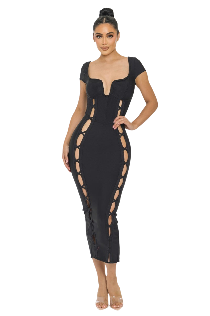 Bandage Midi Dress ~ 2 Colors