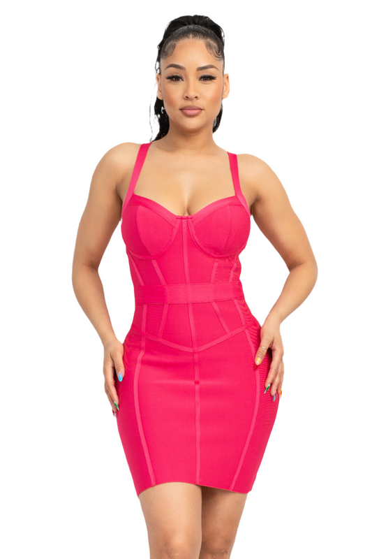 Sweetheart Wide Strap Bandage Dress ~ 4 Colors