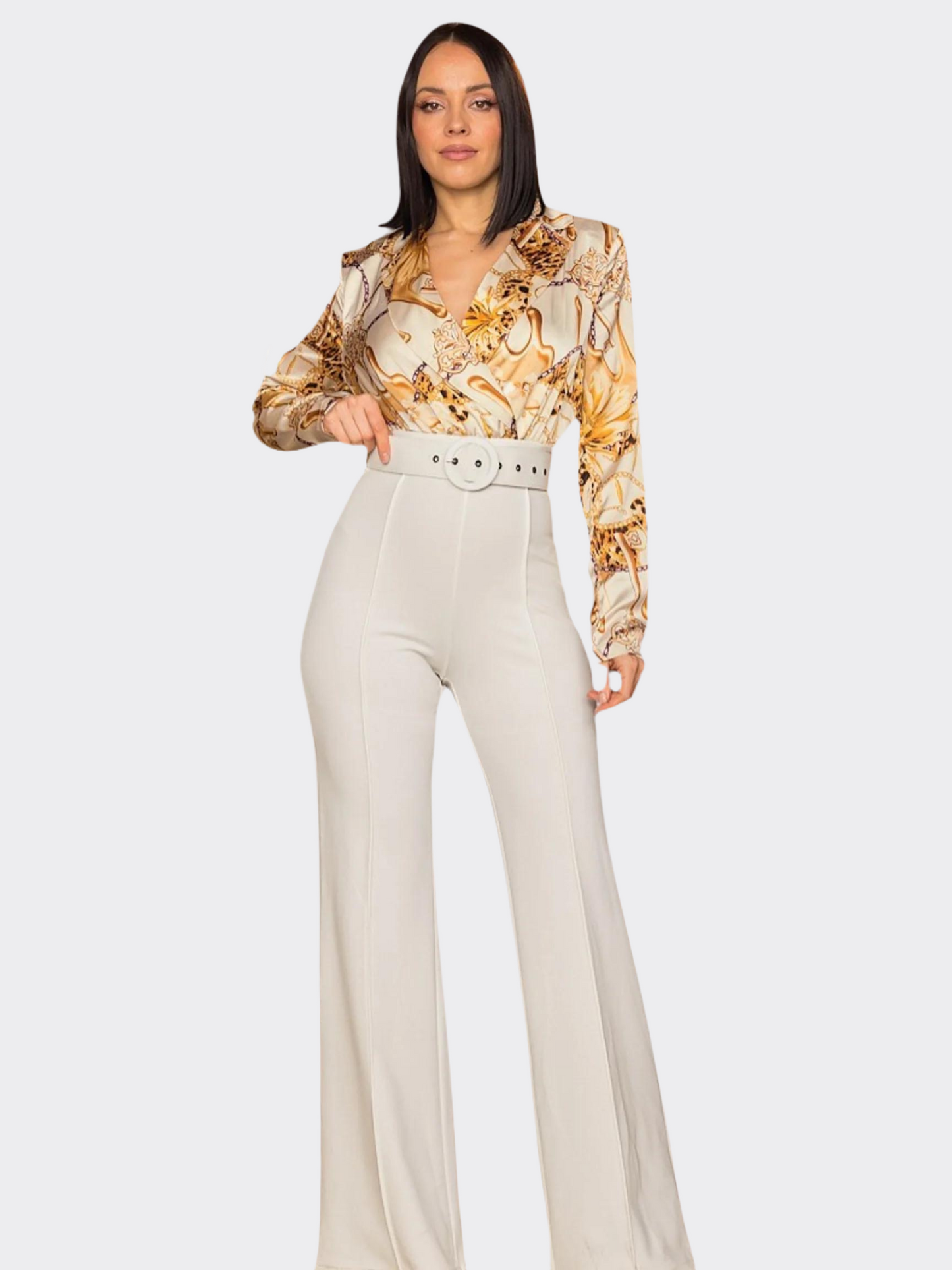 Print Top Detailed Fashion Jumpsuit