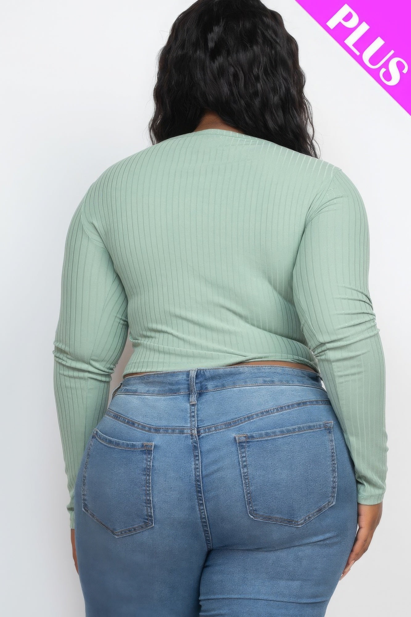 Plus Size Button Up Cropped Top ~3 Colors