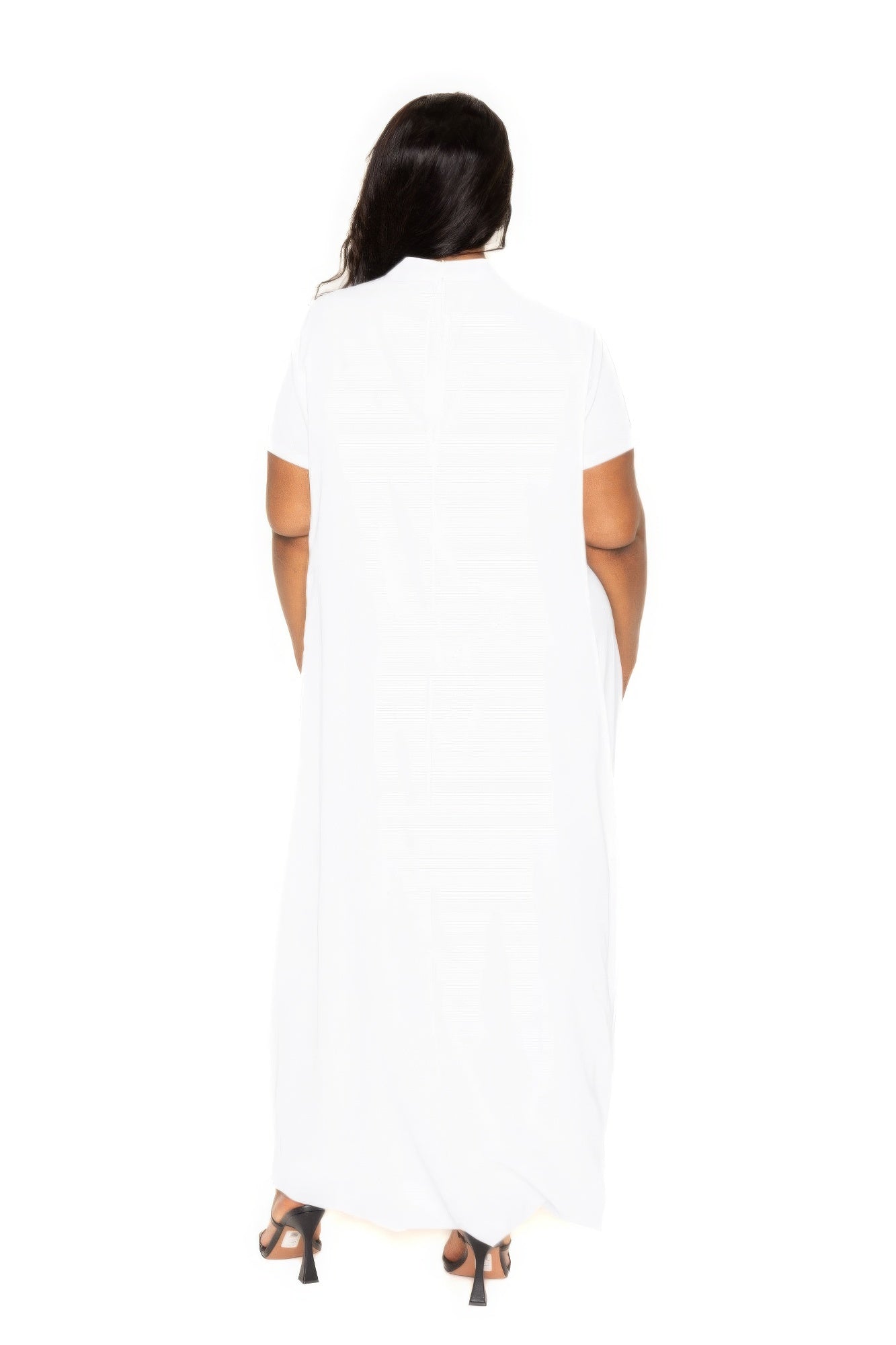 Mock neck back cape dress ~4 Colors