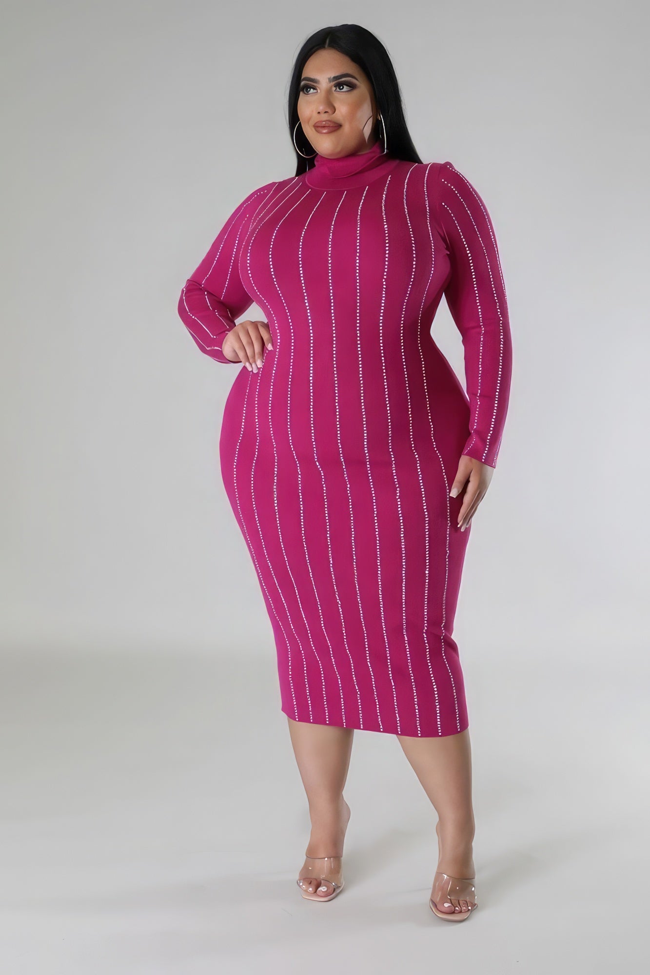 Turtle Neck Stretch Dress ~2 Colors