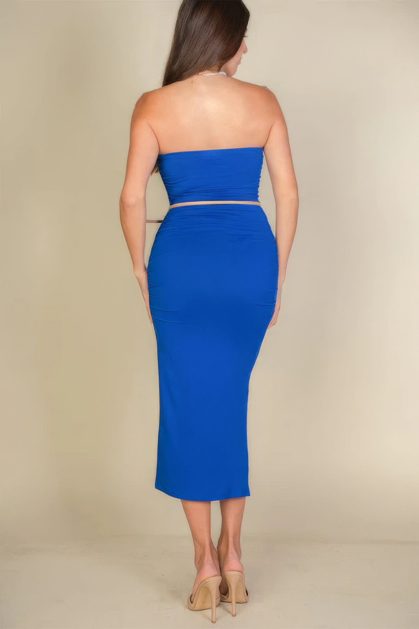 Solid Bodycon Split Hem Tube Dress ~ 3 Colors