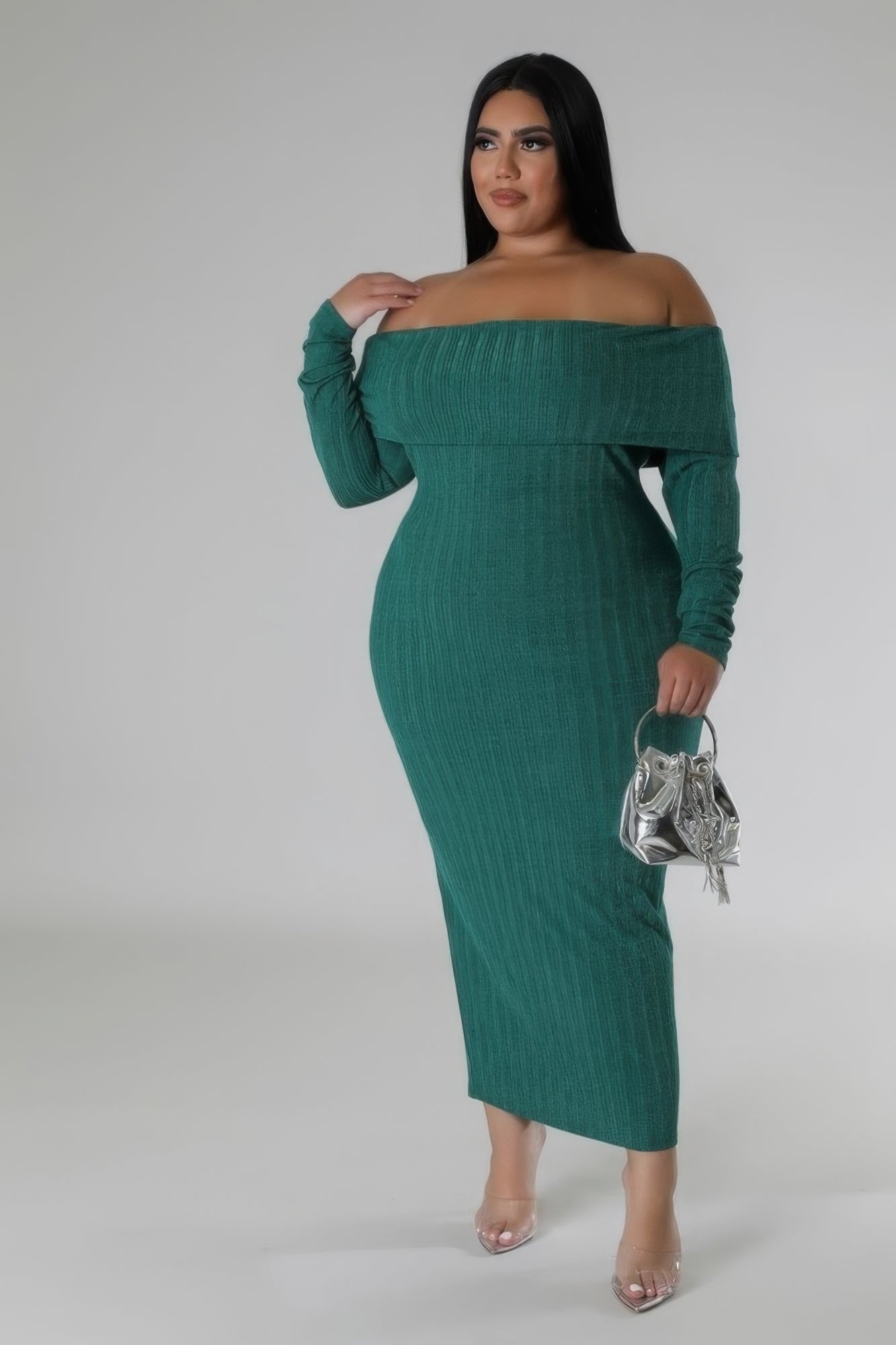 Off Shoulders Stretch Dress ~ 3 Colors