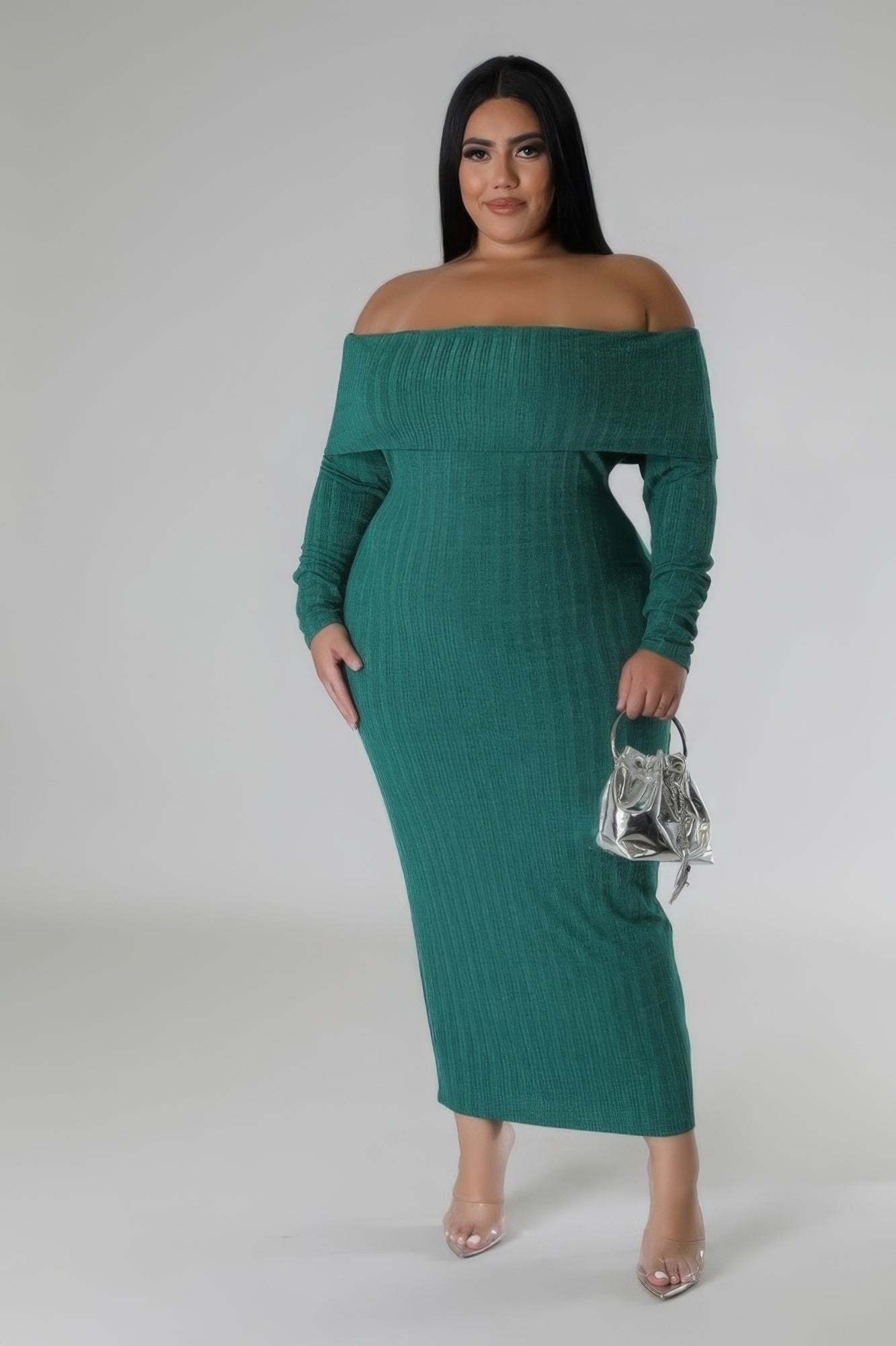 Off Shoulders Stretch Dress ~ 3 Colors