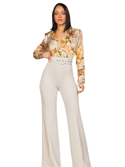 Print Top Detailed Fashion Jumpsuit