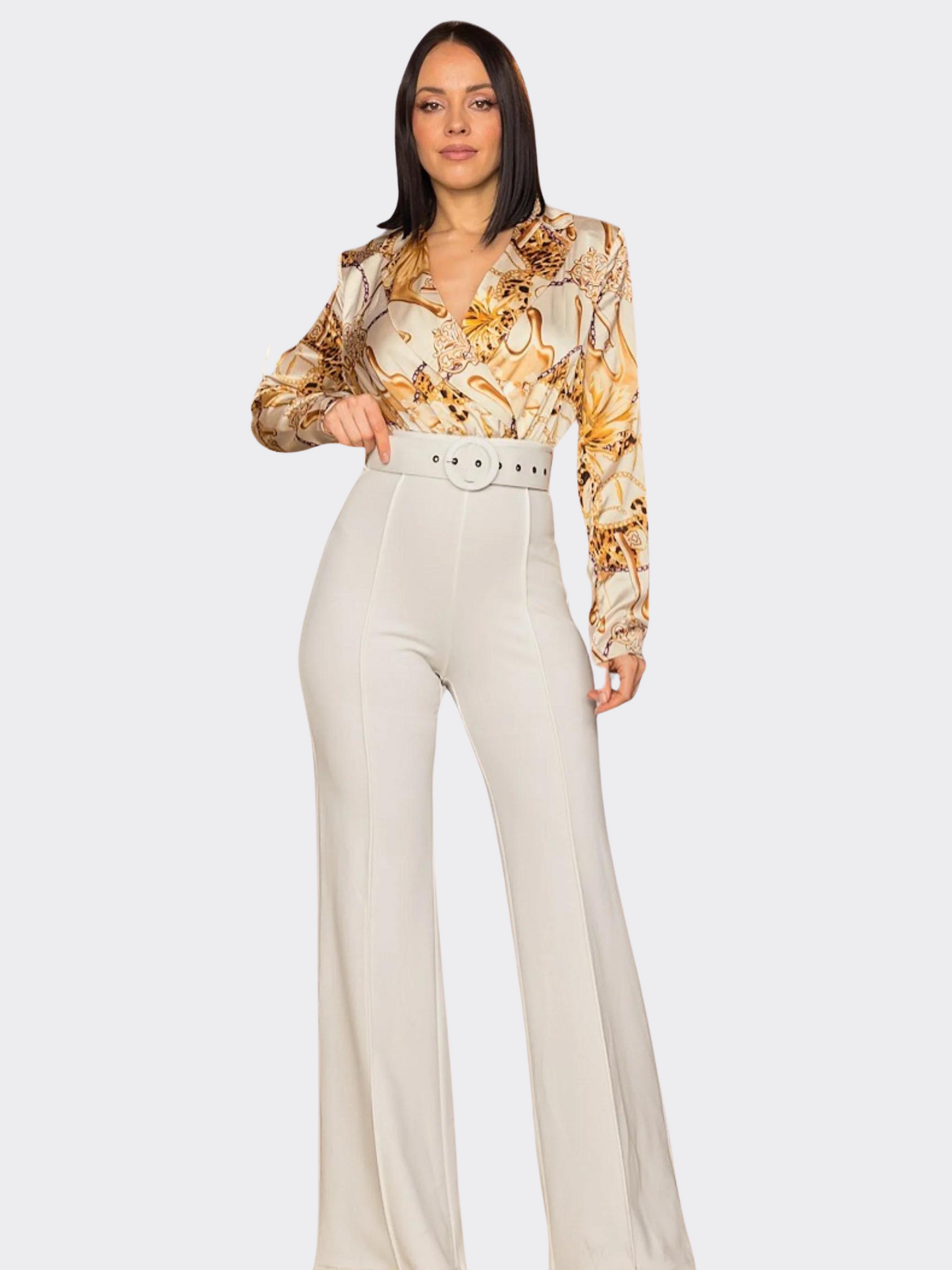 Print Top Detailed Fashion Jumpsuit