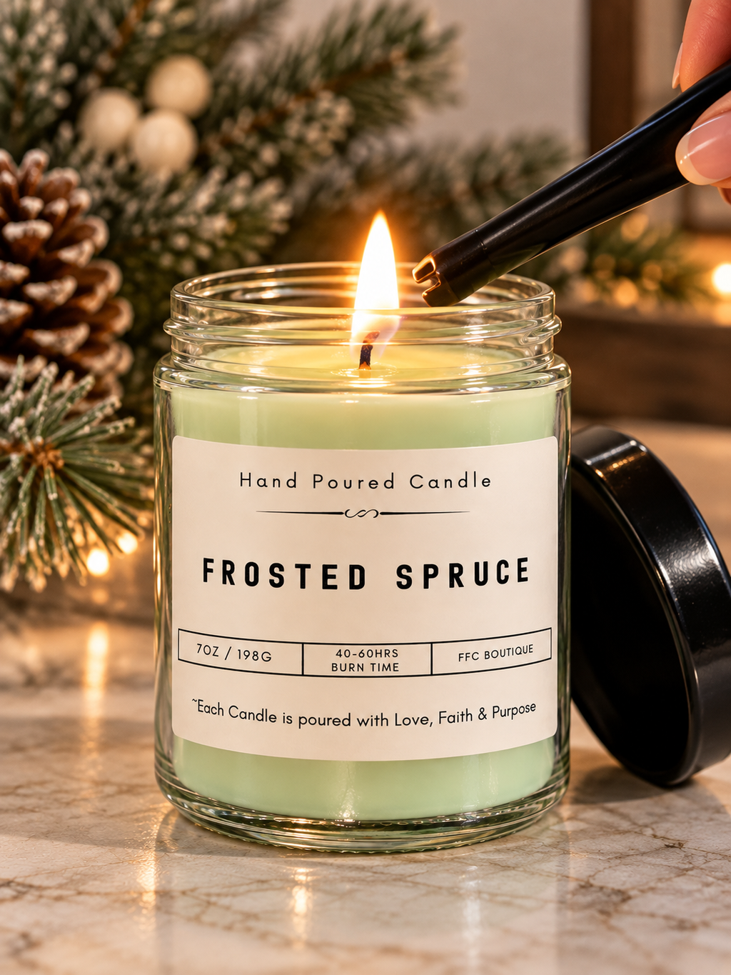 7 oz Frosted Spruce Soy Blend  Candle