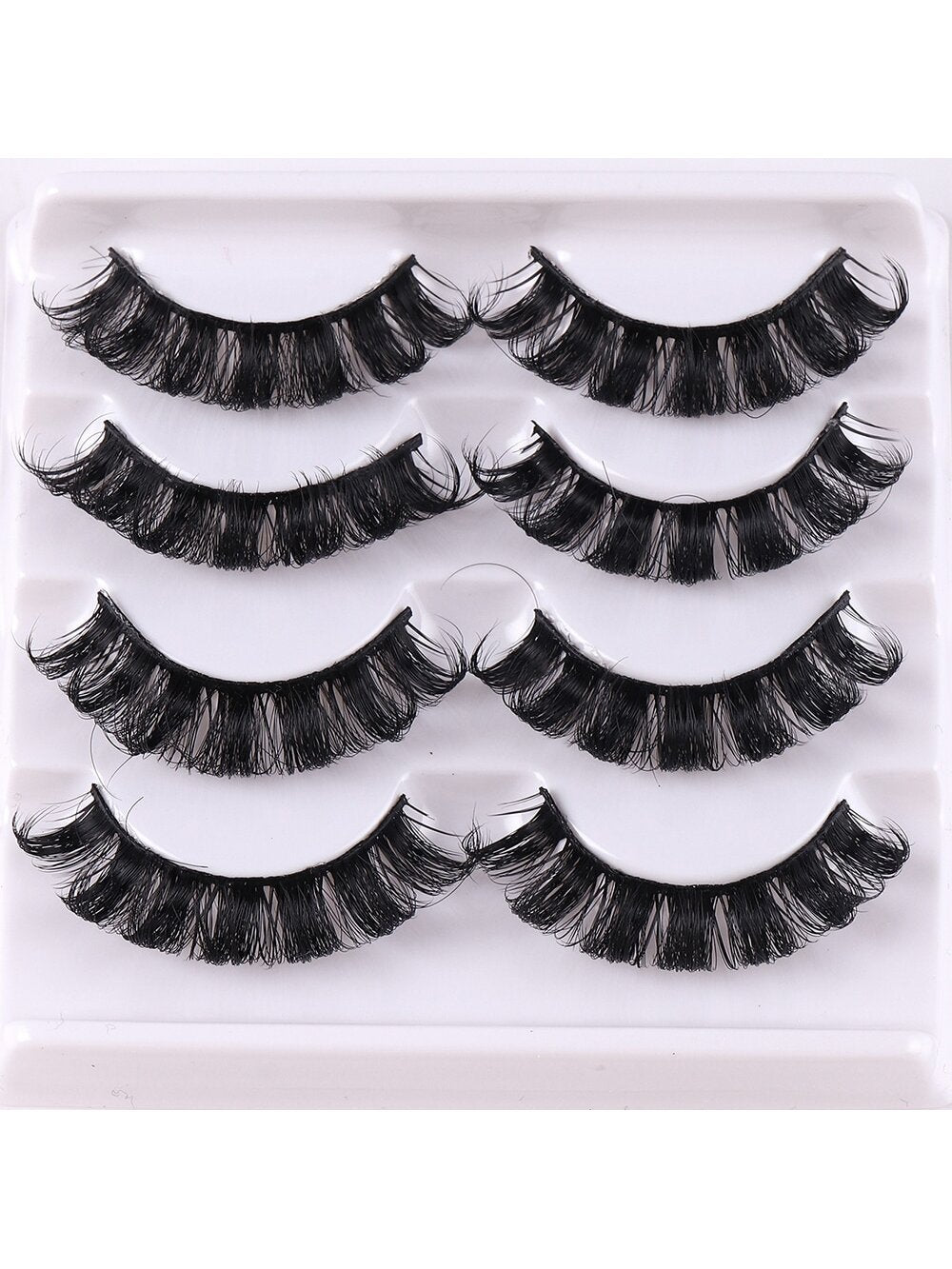 4 Pairs Russian Strip Fluffy 3D Mink Lashes