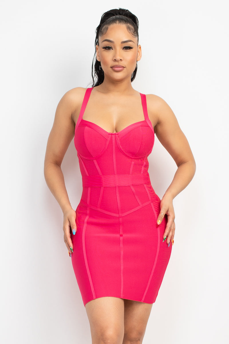 Sweetheart Wide Strap Bandage Dress ~ 4 Colors