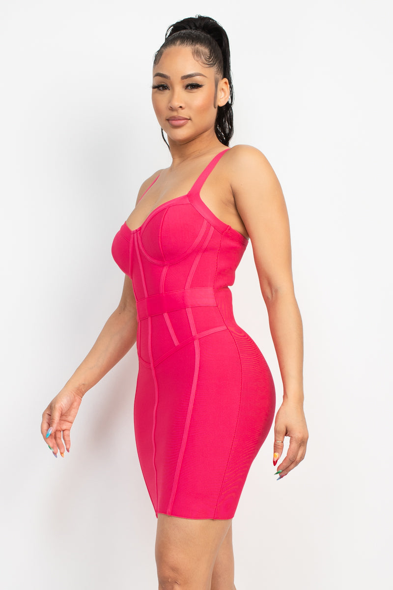 Sweetheart Wide Strap Bandage Dress ~ 4 Colors