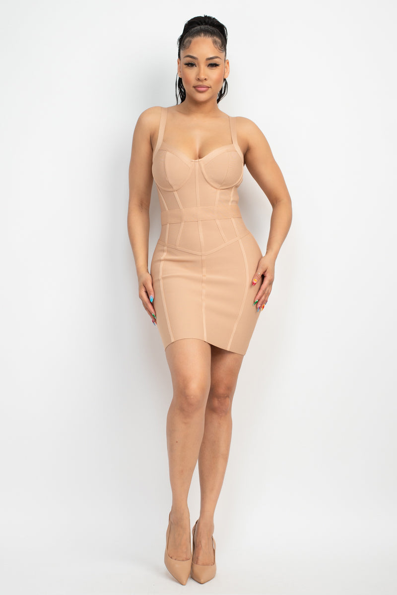 Sweetheart Wide Strap Bandage Dress ~ 4 Colors