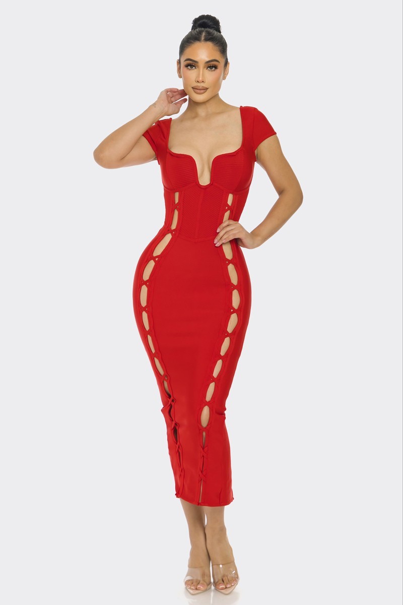 Bandage Midi Dress ~ 2 Colors