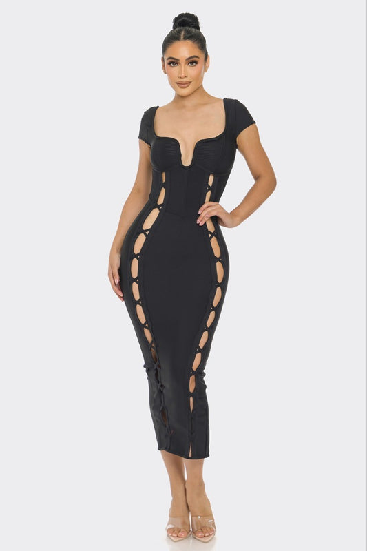 Bandage Midi Dress ~ 2 Colors