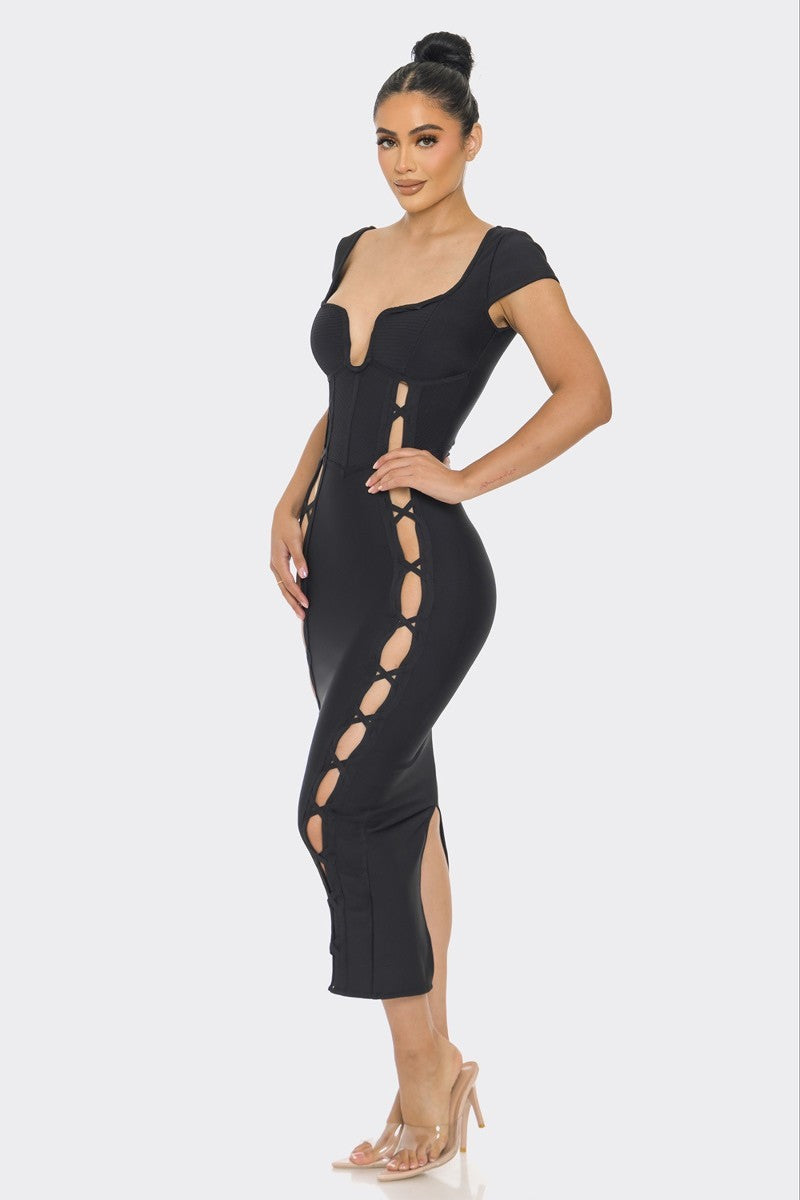 Bandage Midi Dress ~ 2 Colors