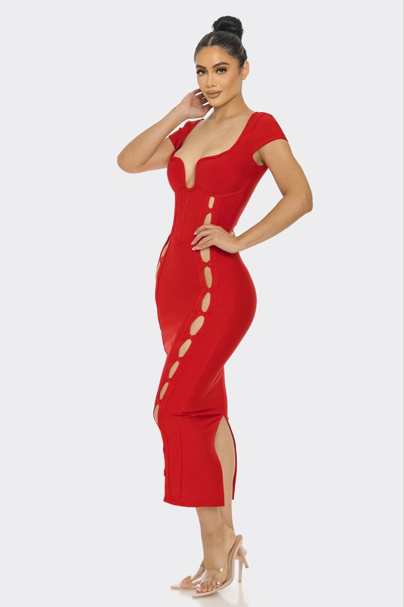 Bandage Midi Dress ~ 2 Colors