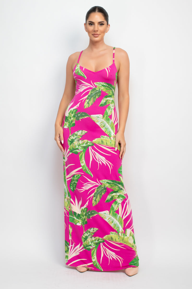 Scoop Tropical Print Maxi Dress ~ 6 Colors