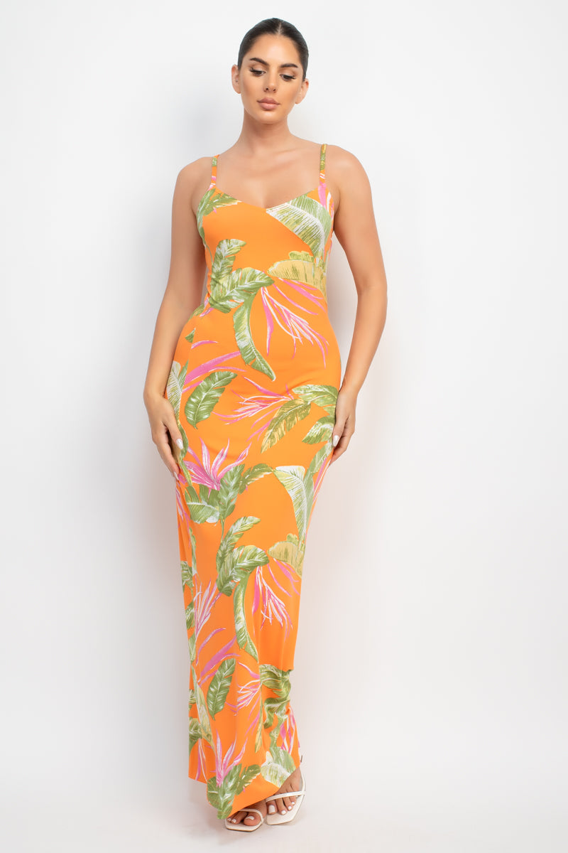 Scoop Tropical Print Maxi Dress ~ 6 Colors