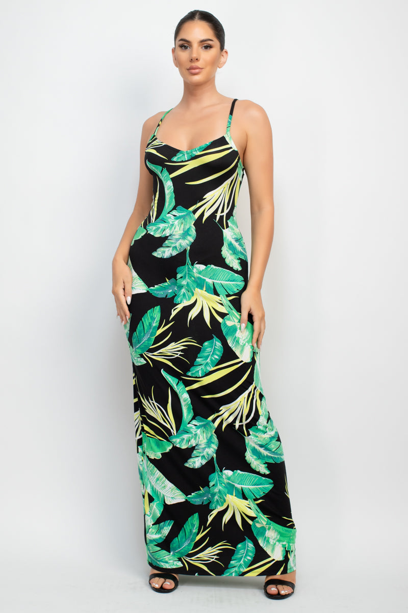 Scoop Tropical Print Maxi Dress ~ 6 Colors