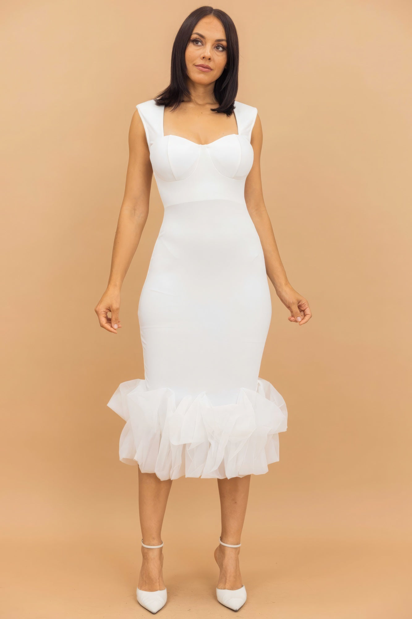 Organza Ruffle Detailed Fashion Dress ~ 4 Colors